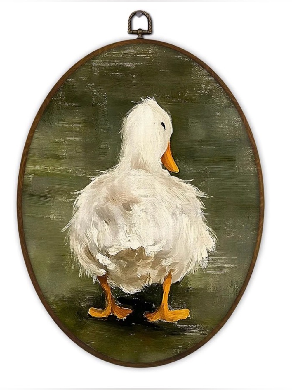 H3 Retro Duck Oval Wall Art Framed, Country Ducks Canvas NEW